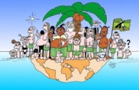 Cartoon\OverPopulation: cartoon-Overpopulated-island-overpopulation