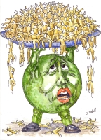 Cartoon\OverPopulation: cartoon-Overpopulation-on-a-full-plate